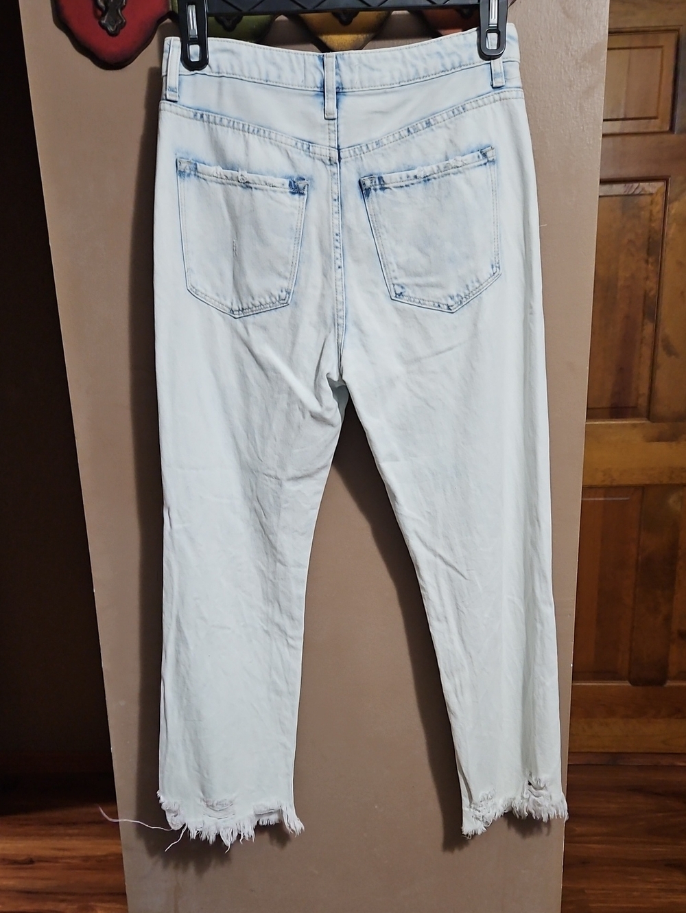Lovervet 90's Vintage Super High-Rise  Distressed Straight-Leg Jeans-NWOT - Picture 7 of 11
